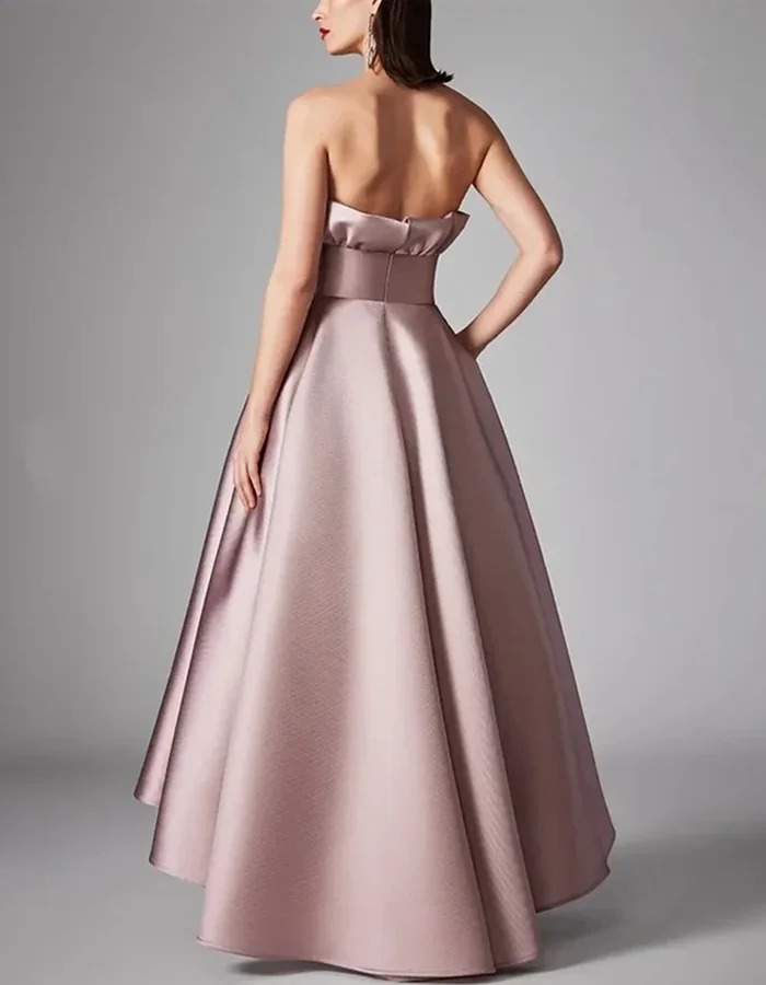 Off-The-Shoulder Neckline Satin Maxi Dress