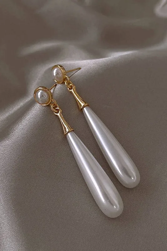 Teardrop Faux Pearl Earrings
