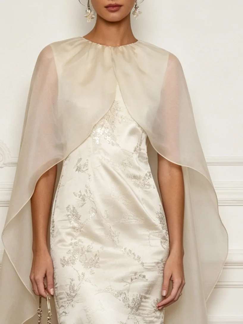 Off White Jacquard Classic Crew Neck Cap Sleeve Sheath Maxi Dress