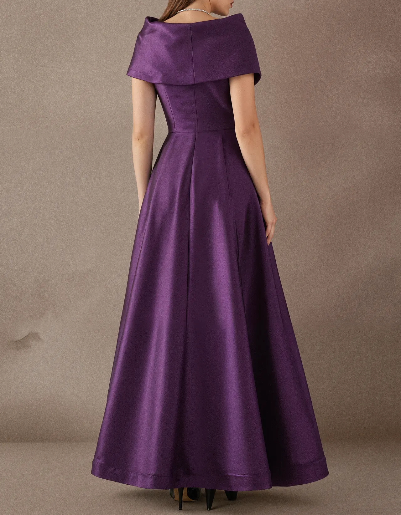 Strapless Satin A-Line Evening Maxi Dress