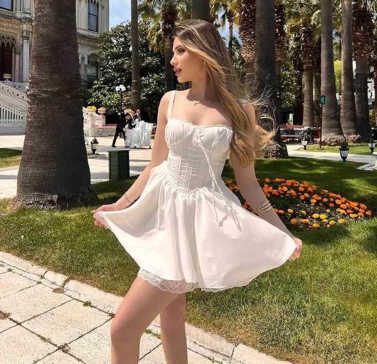 Angelic White Corset Mini Dress