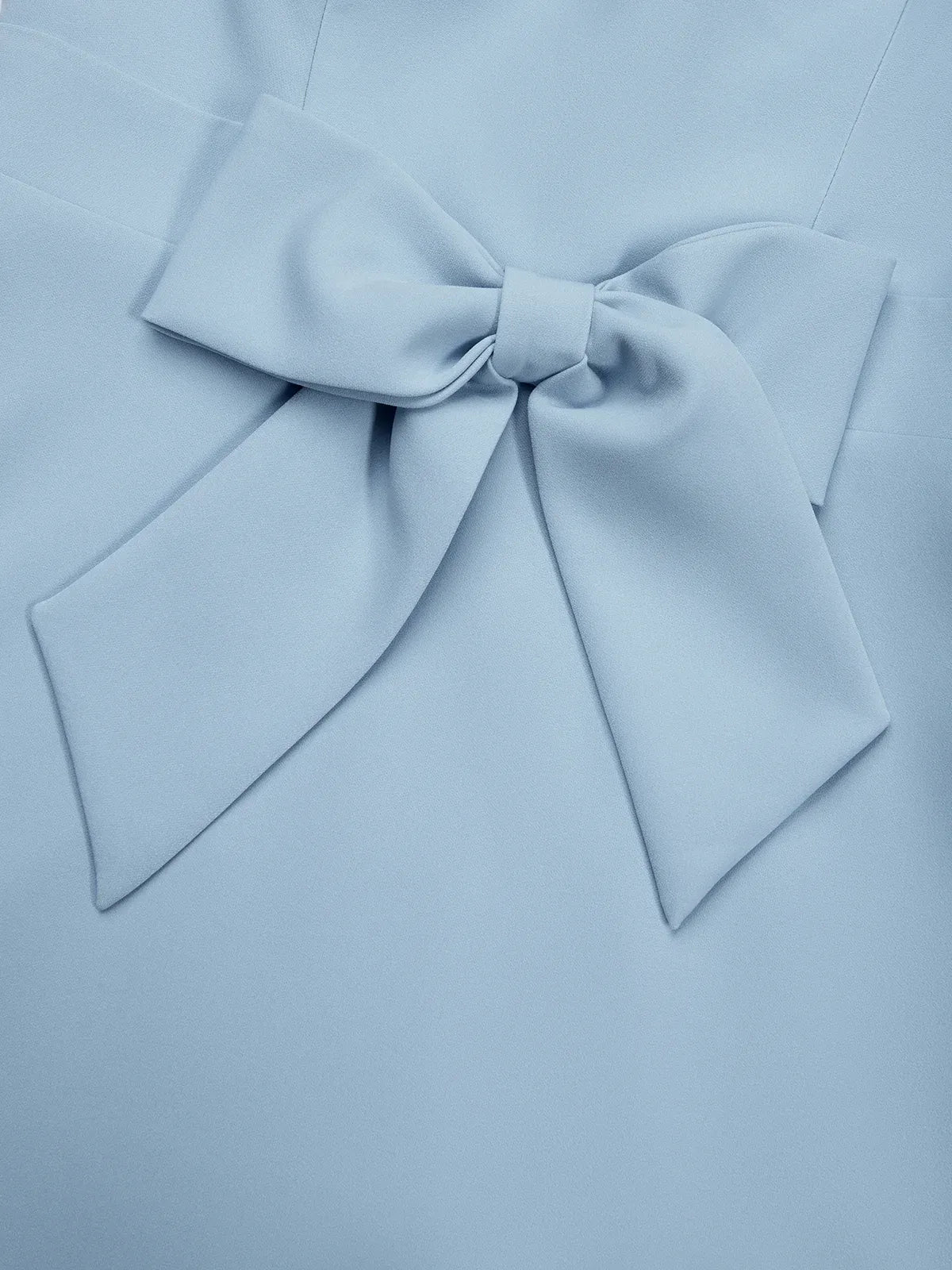 Light Blue Bow Lace Sweetheart Neckline Mermaid Maxi Dress