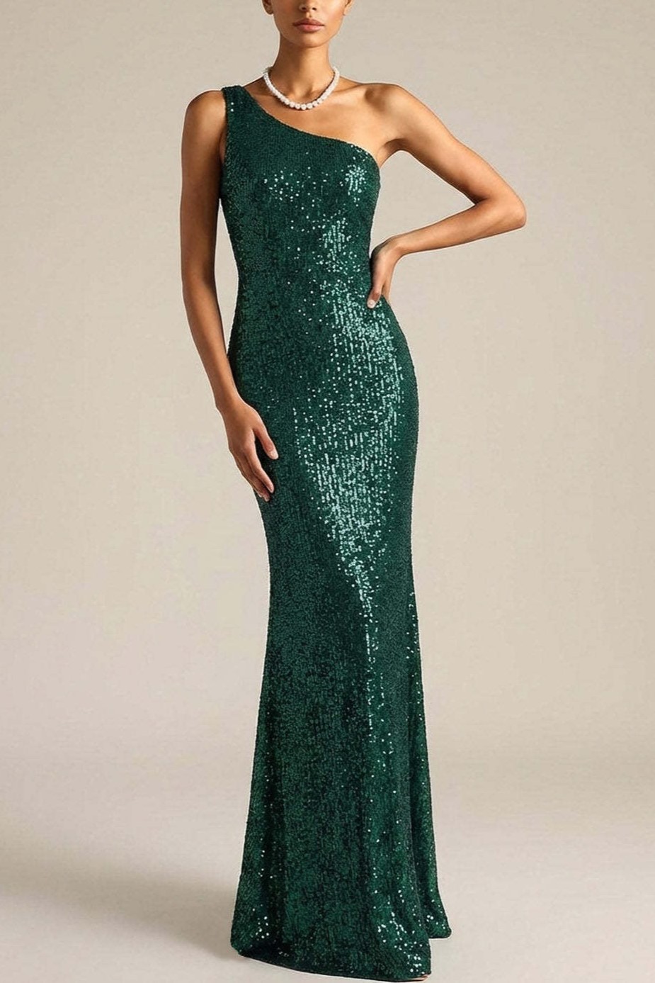 Dark Green Sparkly Sequin Mermaid Long Gala Dress
