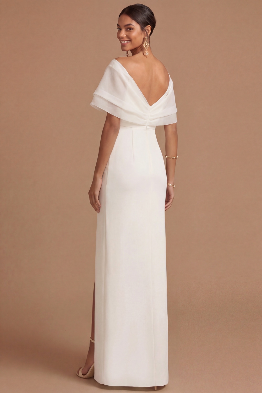 Lilac Wedding Guest Dress Sheath Off the Shoulder Maxi Dress with Slit