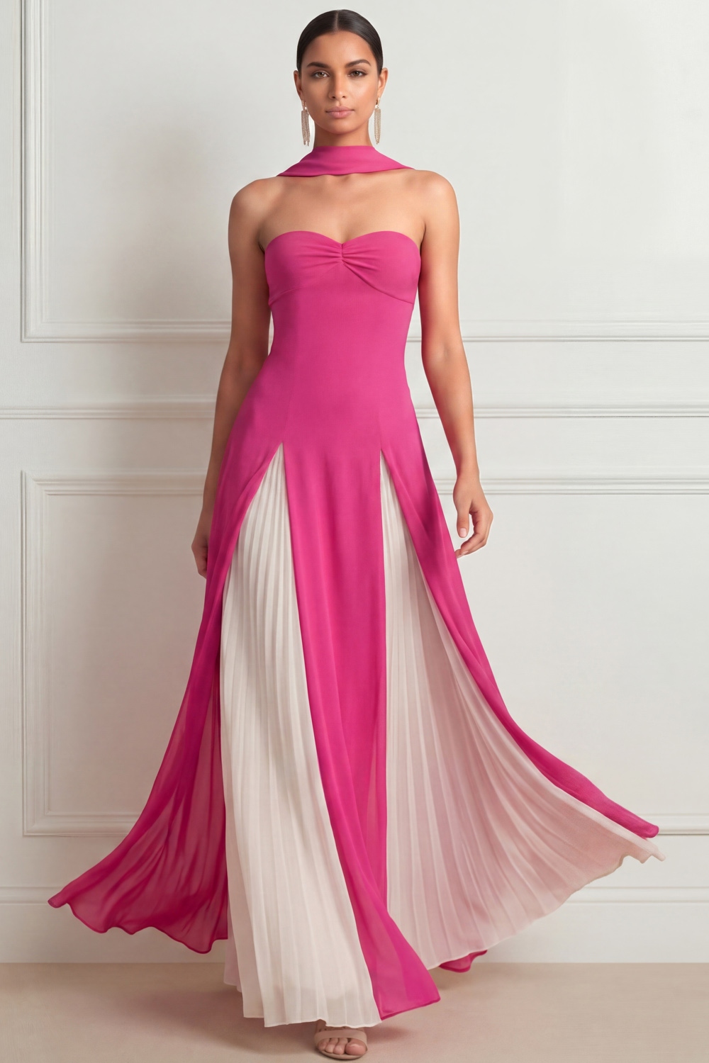 Light Yellow Formal Evening Dress A-Line Sweetheart Chiffon Maxi Dress