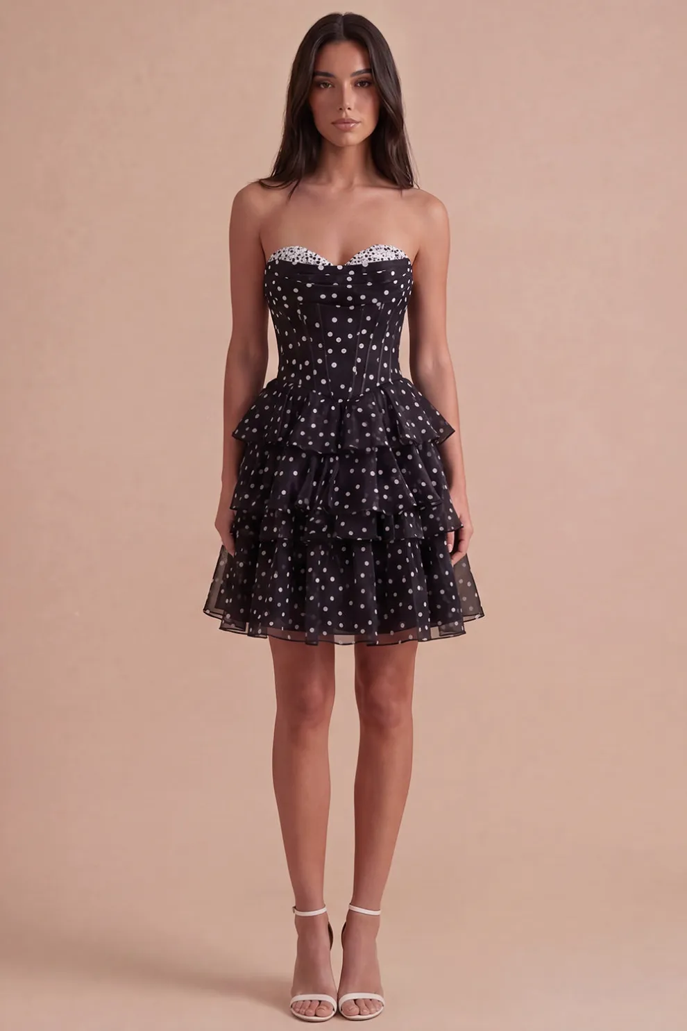 Sweetheart Black A Line Tired Short Corset Homecoming Dress