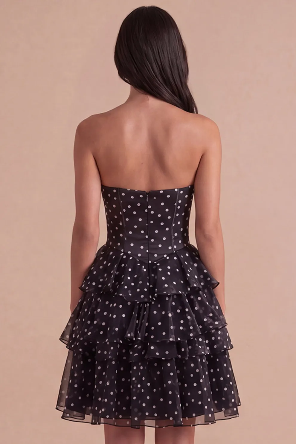 Sweetheart Black A Line Tired Short Corset Homecoming Dress