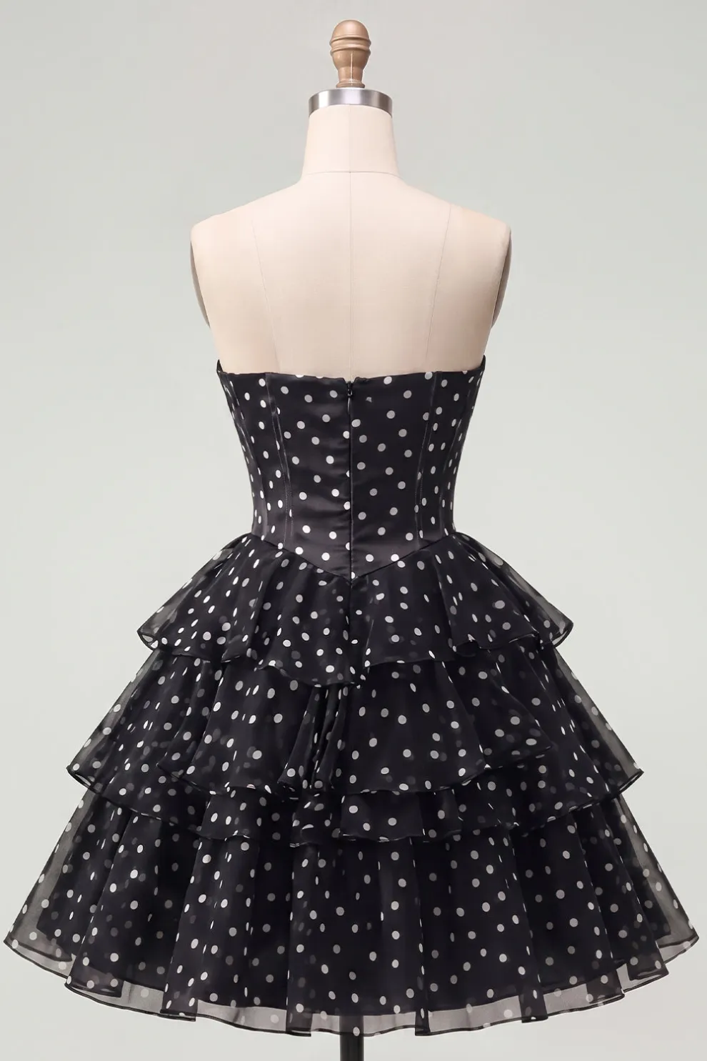 Sweetheart Black A Line Tired Short Corset Homecoming Dress