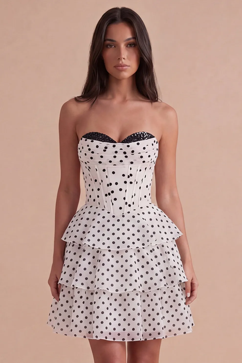 Sweetheart Black A Line Tired Short Corset Homecoming Dress