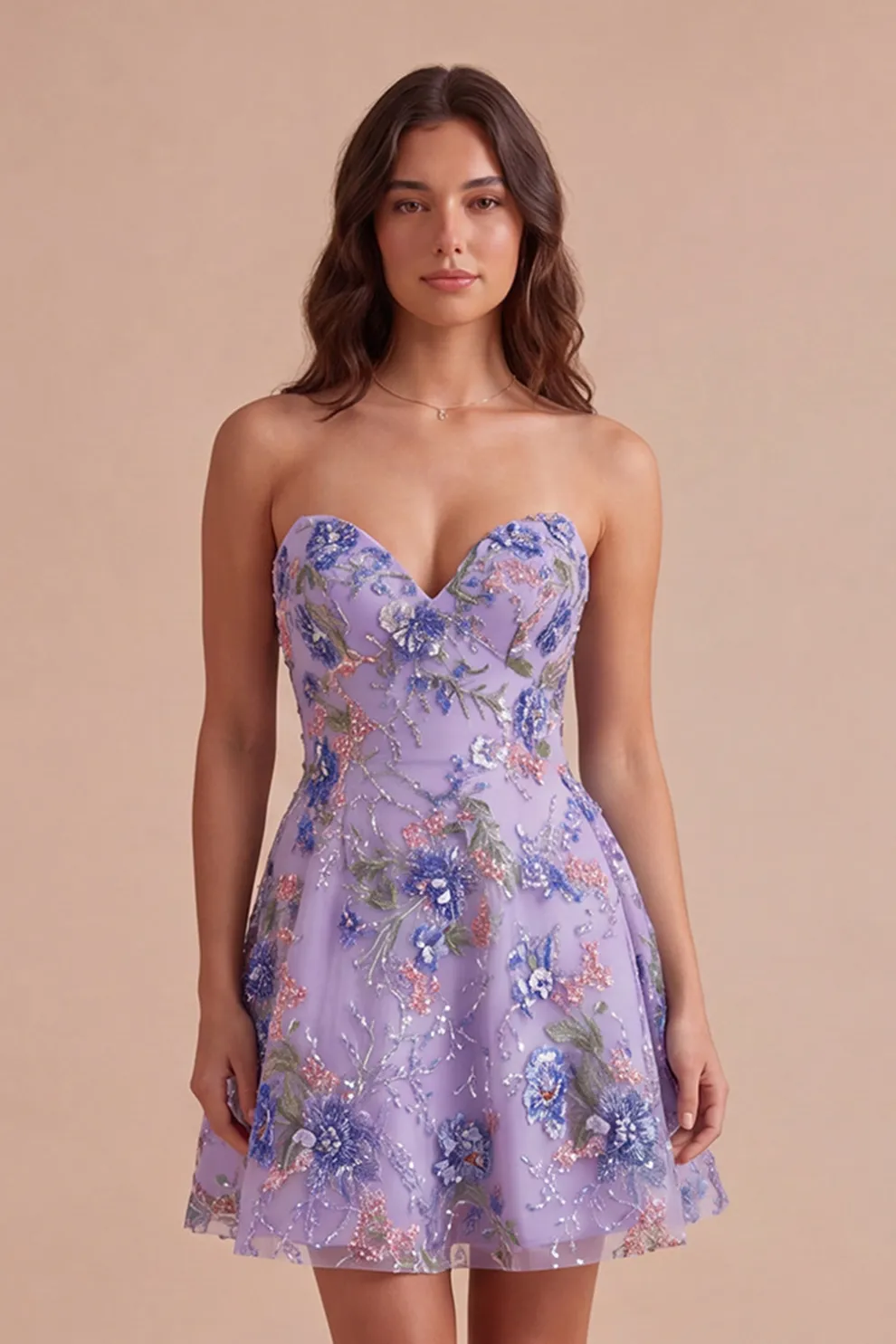 Sparkly A Line Black Floral Sweetheart Short Homecoming Dress