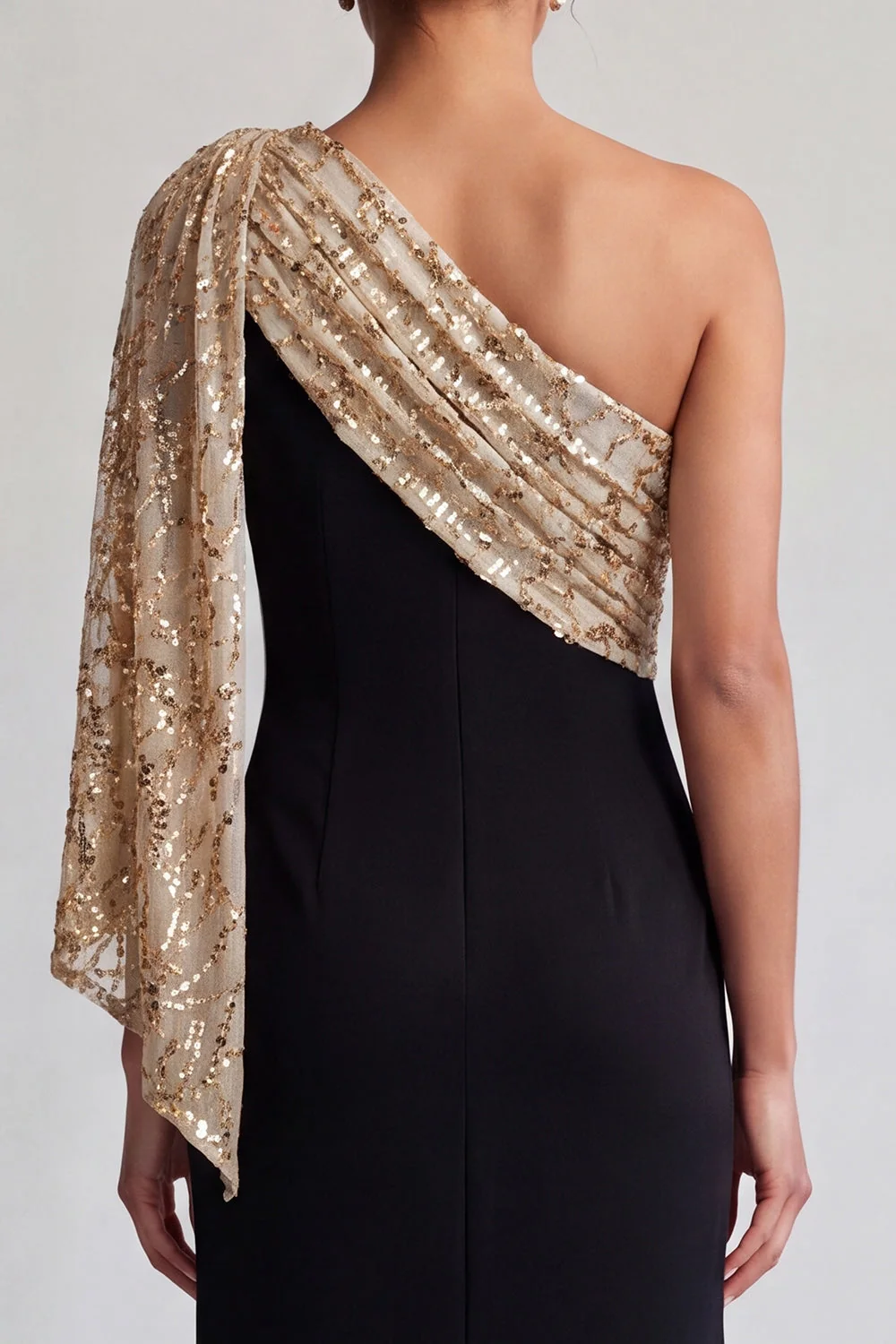 Sparkly Black and Pink Mermaid Sequin Long Mother of the Bride Dress