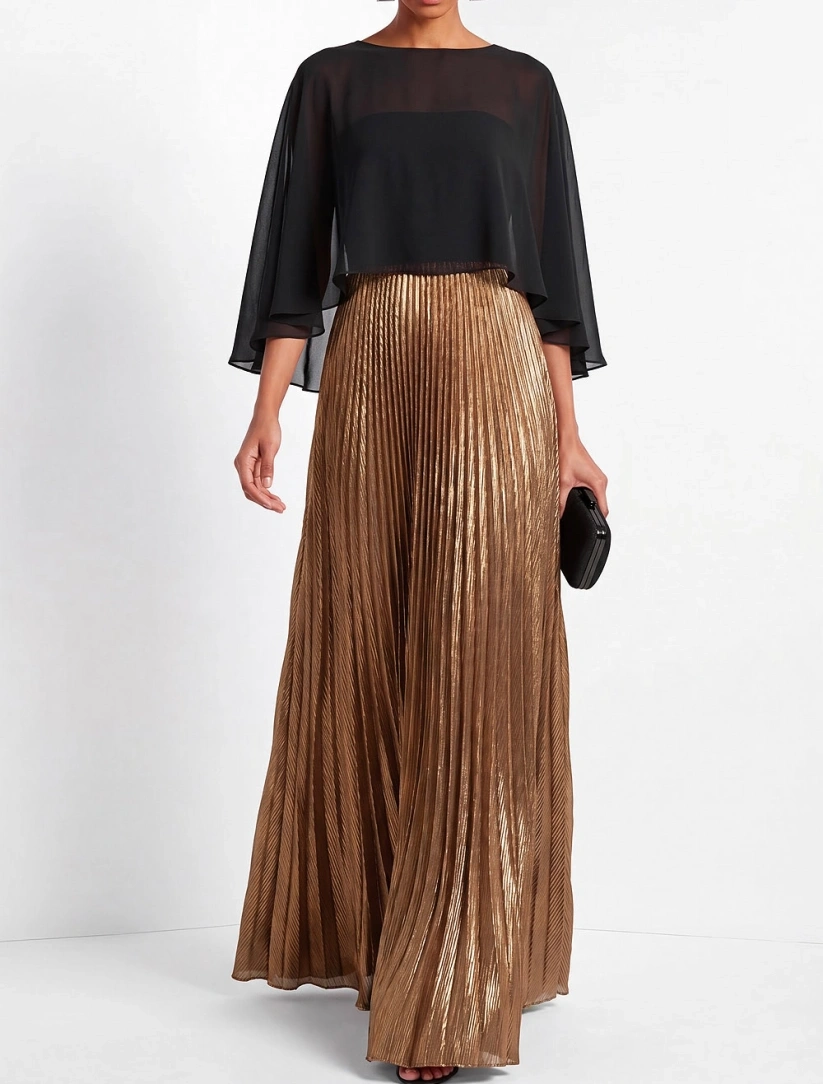 Golden Metallic Mother of the Bride Dress