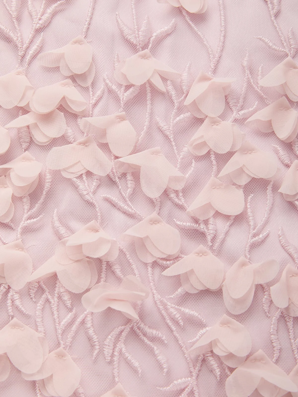 Light Pink 3D Floral Embroidery Classic Off The Shoulder Short Sleeve Mermaid Gown Dress