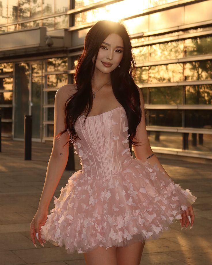 Dusty Rose Fairycore Corset Mini Gown