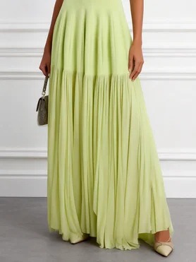 Light Green Classic Strapless Sleeveless A-Line Gown Dress