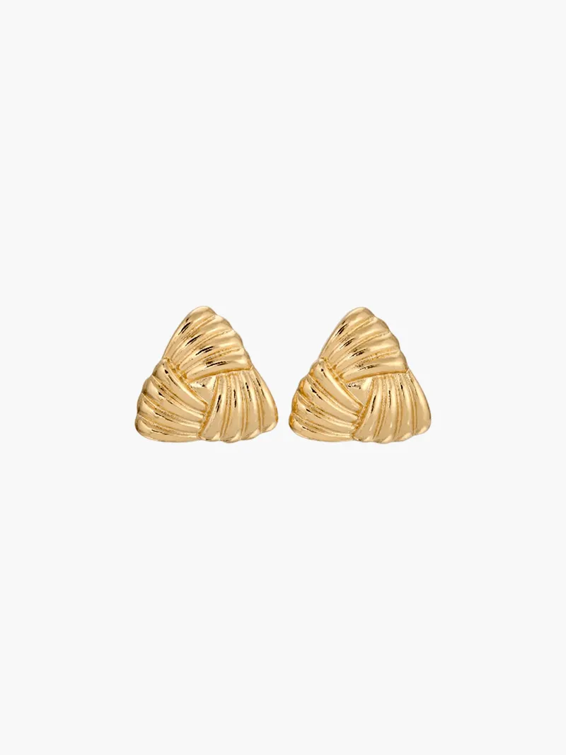 Textureed Triangle Earrings