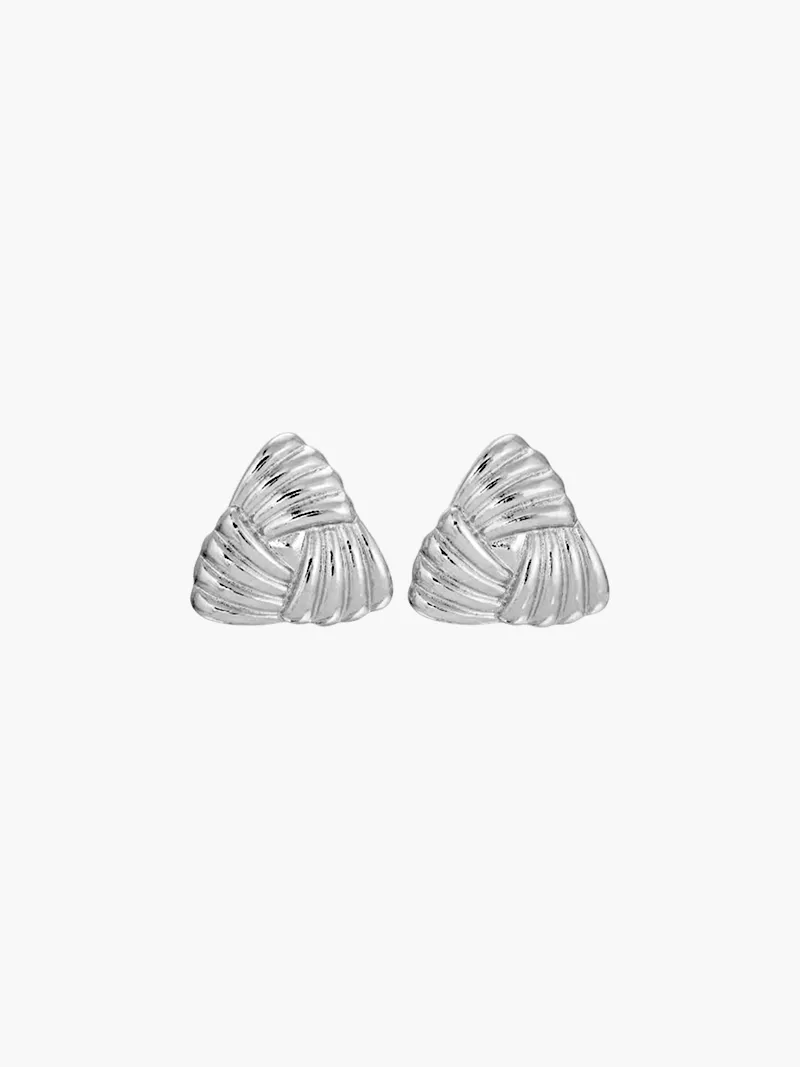 Textureed Triangle Earrings