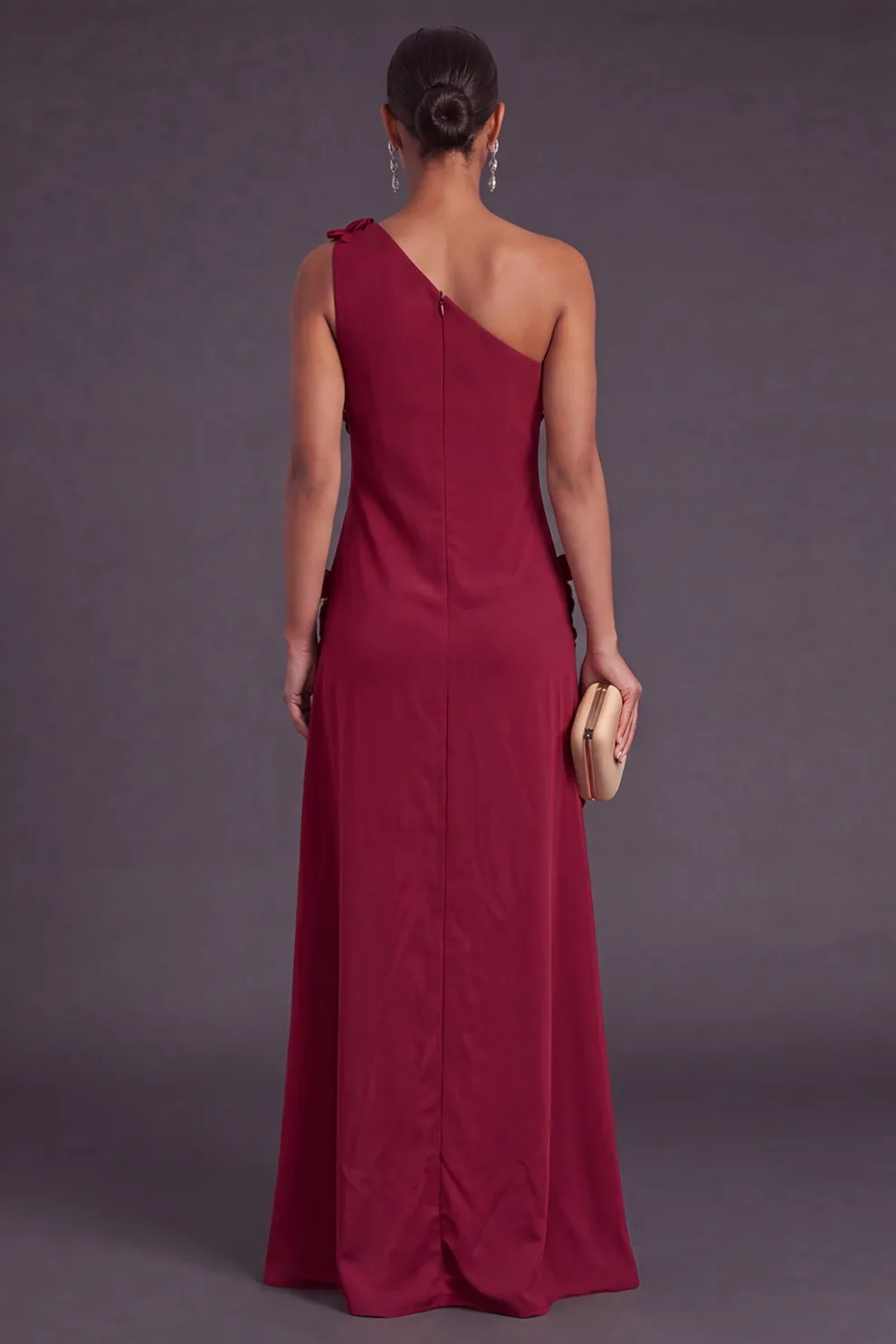Yellow Floral One Shoulder Sheath Long Formal Dress