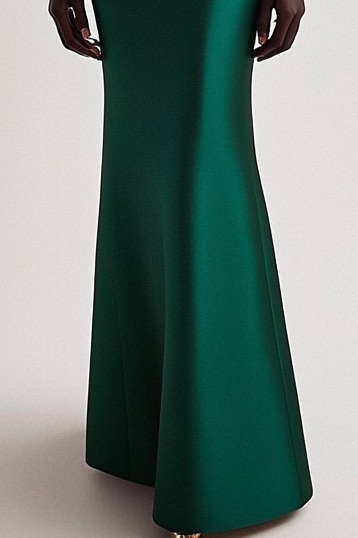 Formal Evening Dress Green V Neck Floral Decoration Maxi Dress