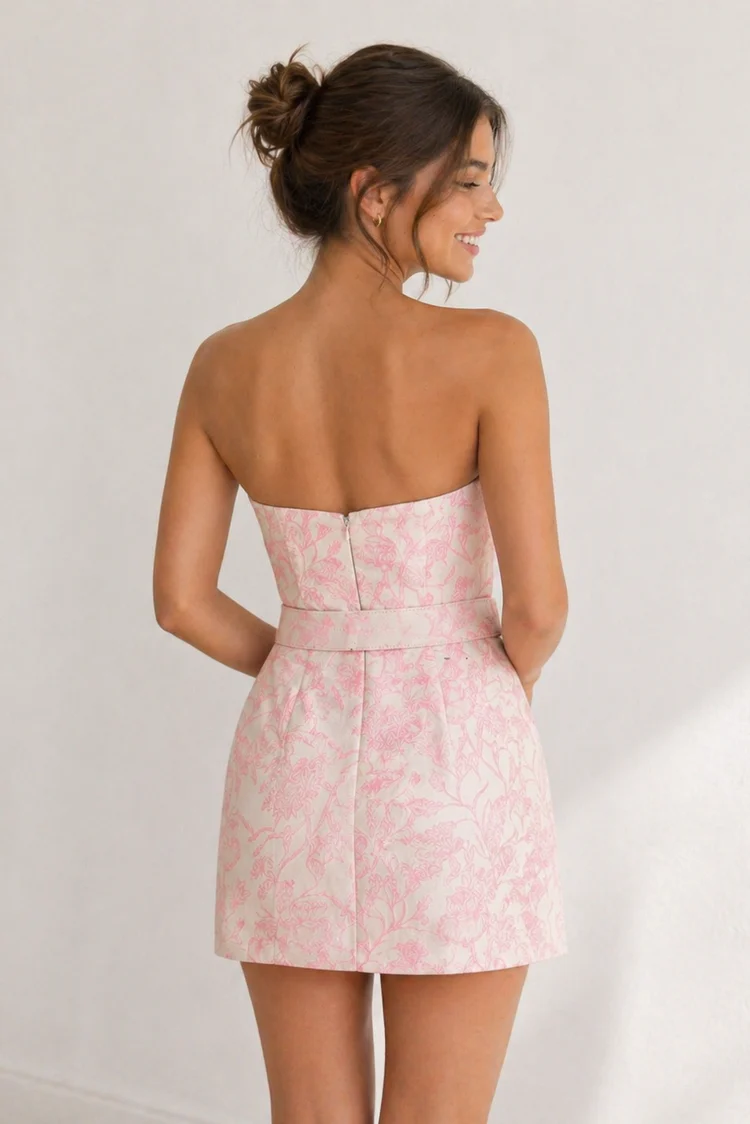Sheath Strapless Short Homecoming Dress