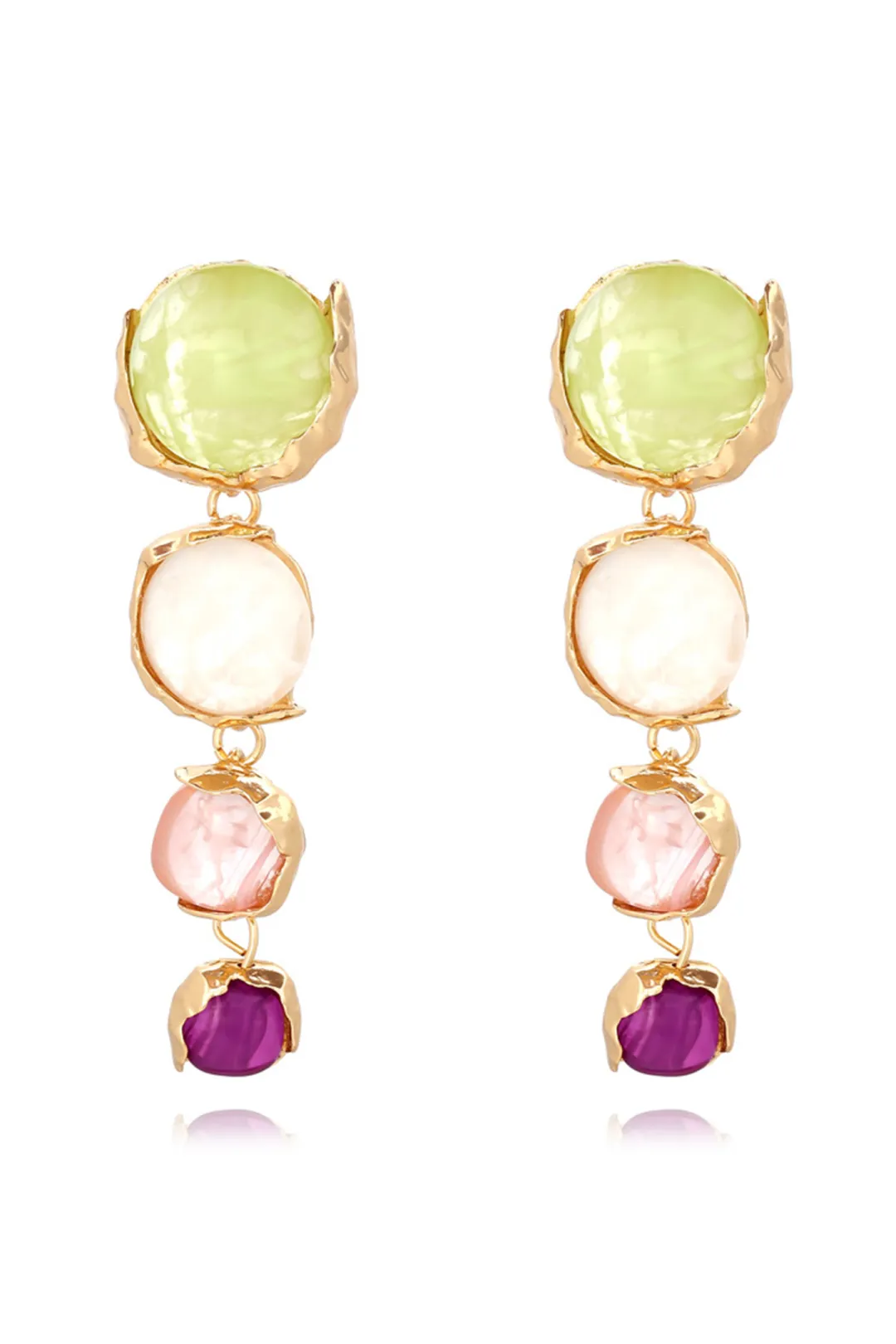 Irregular Gemstone Drop Earrings