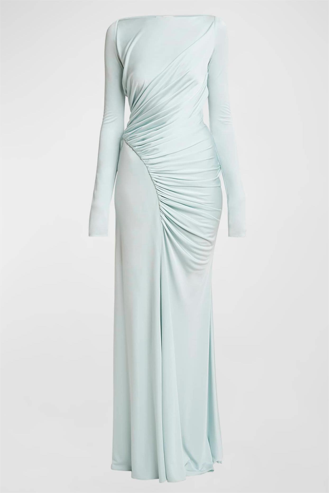 Knit Solid Long Sleeve Maxi Dress