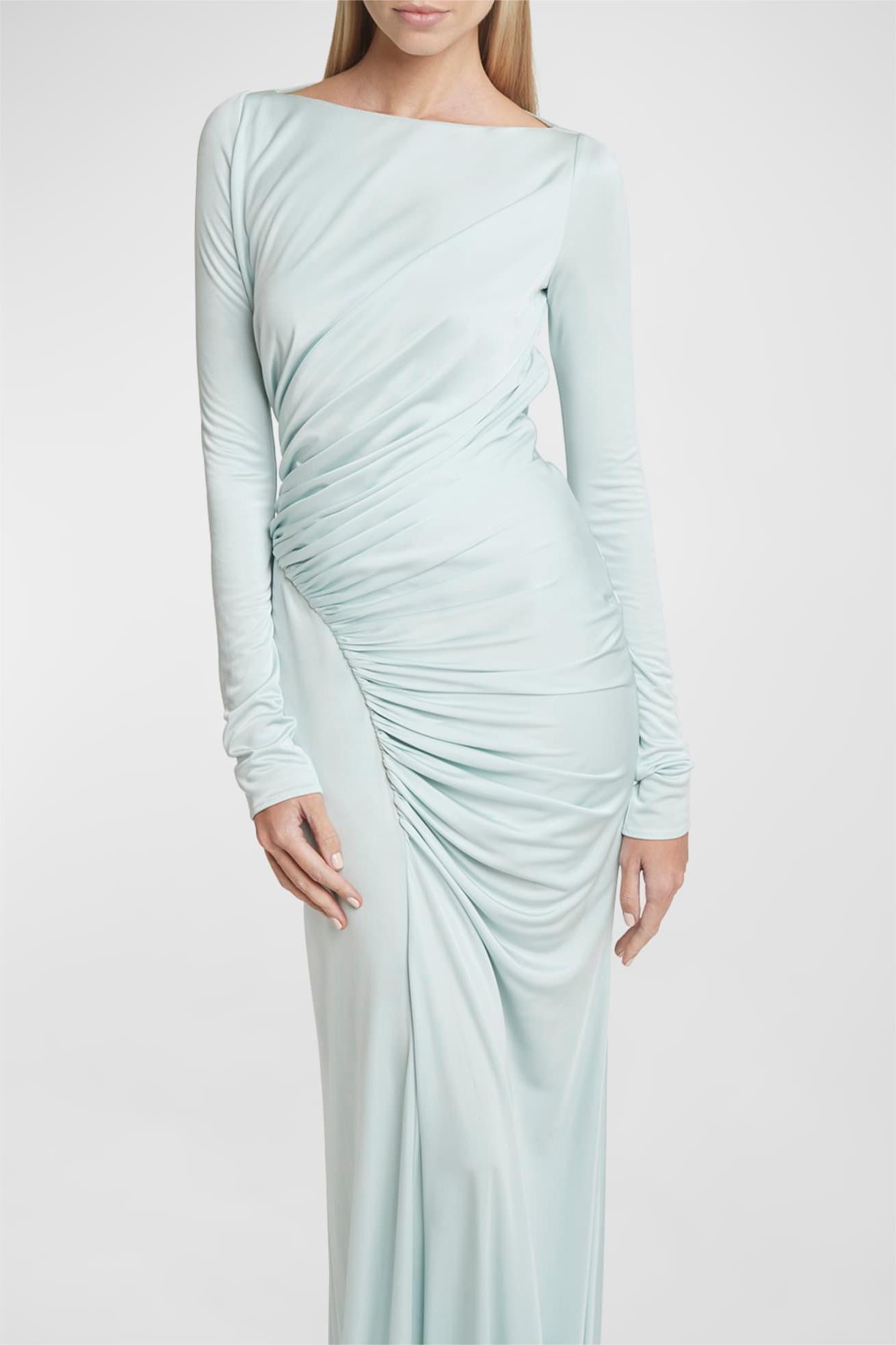 Knit Solid Long Sleeve Maxi Dress