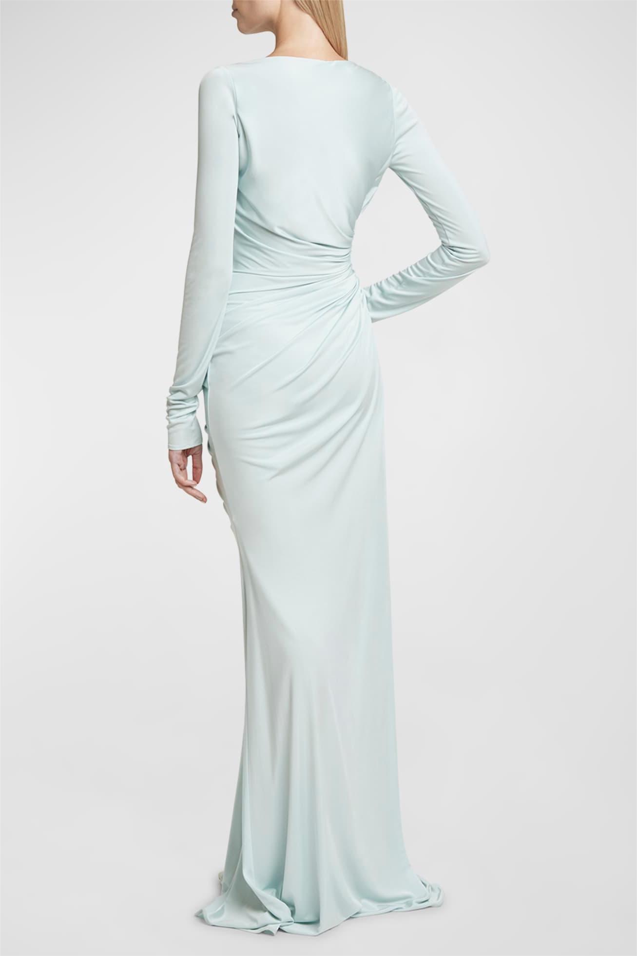 Knit Solid Long Sleeve Maxi Dress