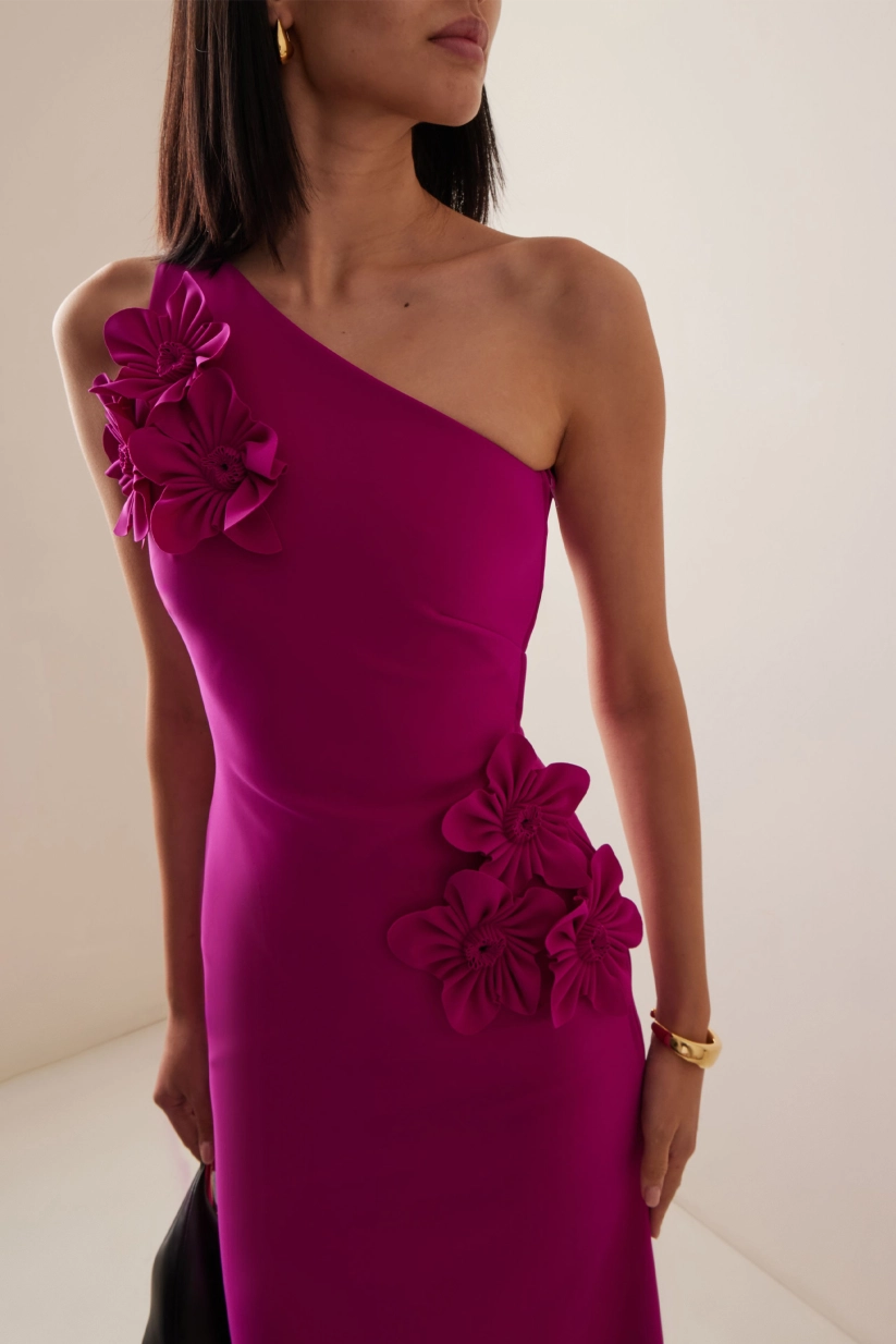 Exclusive Everard Floral-Appliquéd Cady Gown
