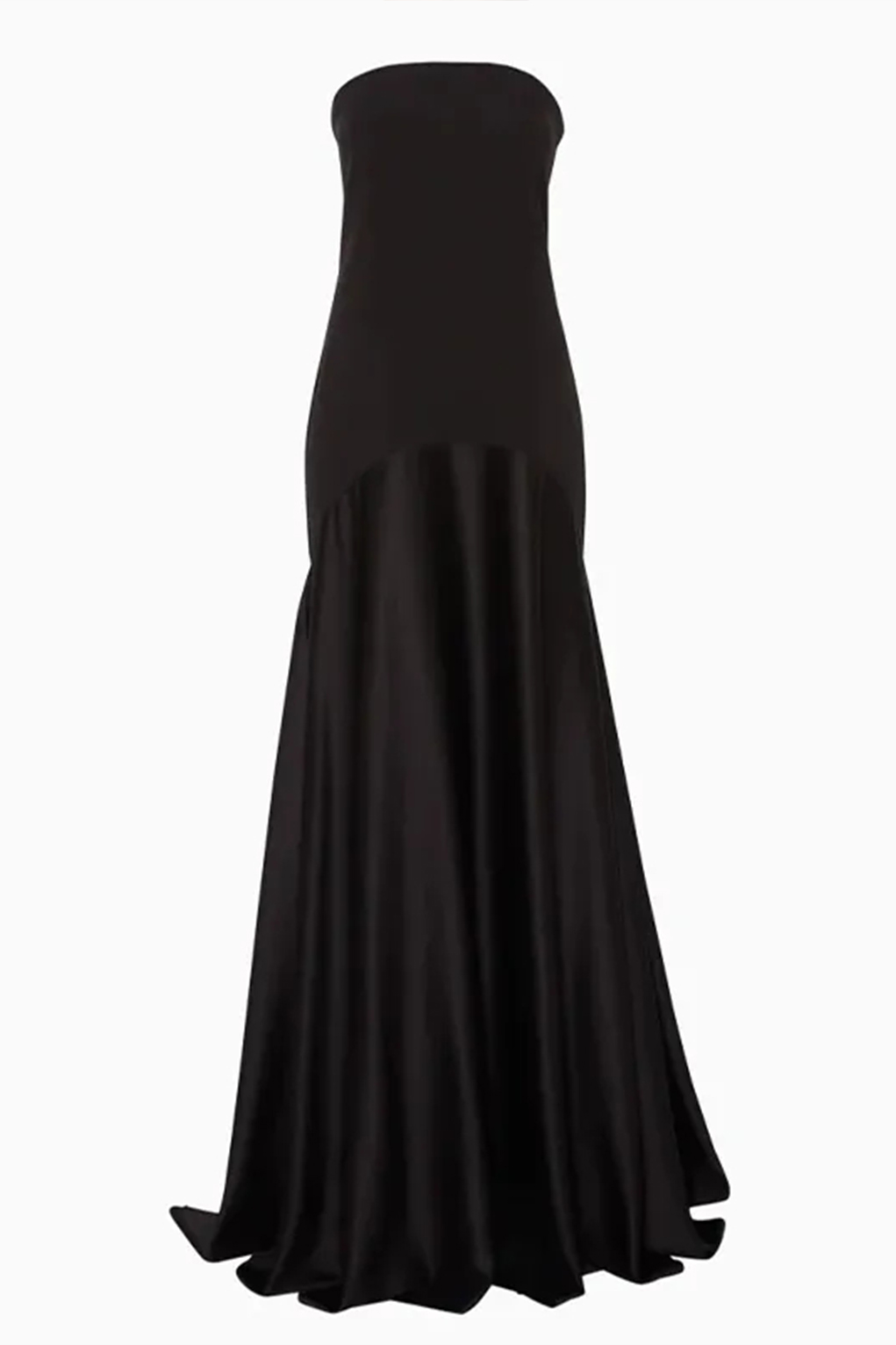 Wedding Guest Dress Black Bandeau Off-shoulder Sleeveless Draped Maxi Dress