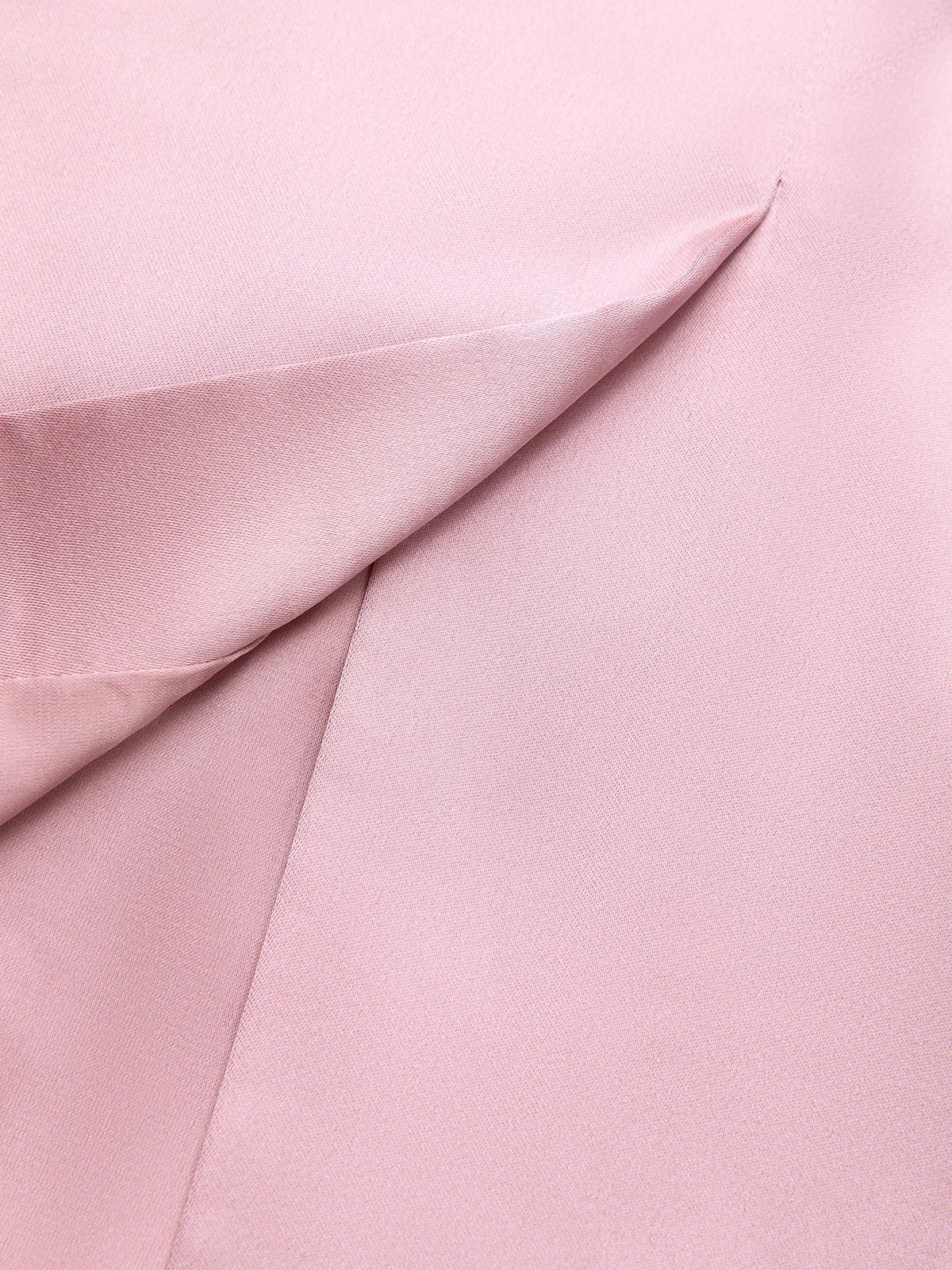 Pink Satin One Shoulder Short Sleeve Sheath Gown Dress