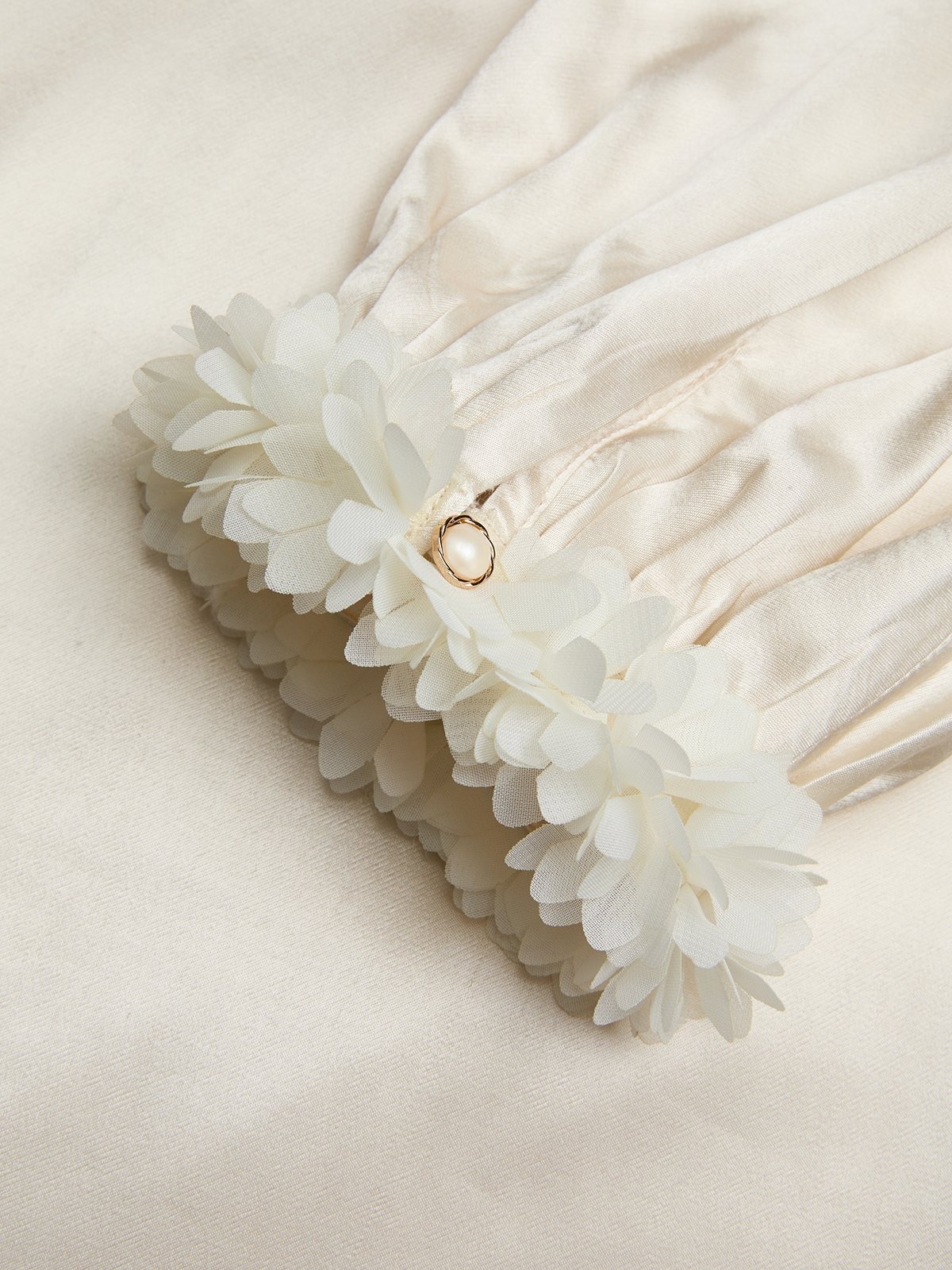 White 3D Floral Classic Asymmetrical Half Sleeve Balloon Sleeve Sheath Maxi Dress