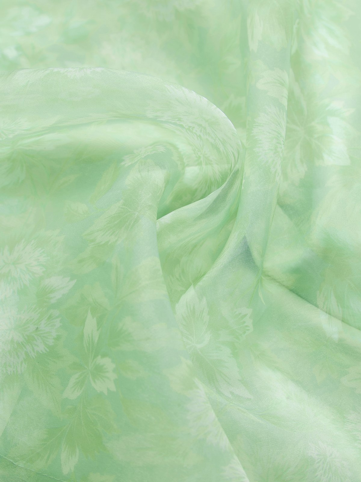 Light Green Floral Split Joint Satin Square Neck Sleeveless A-Line Maxi Dress