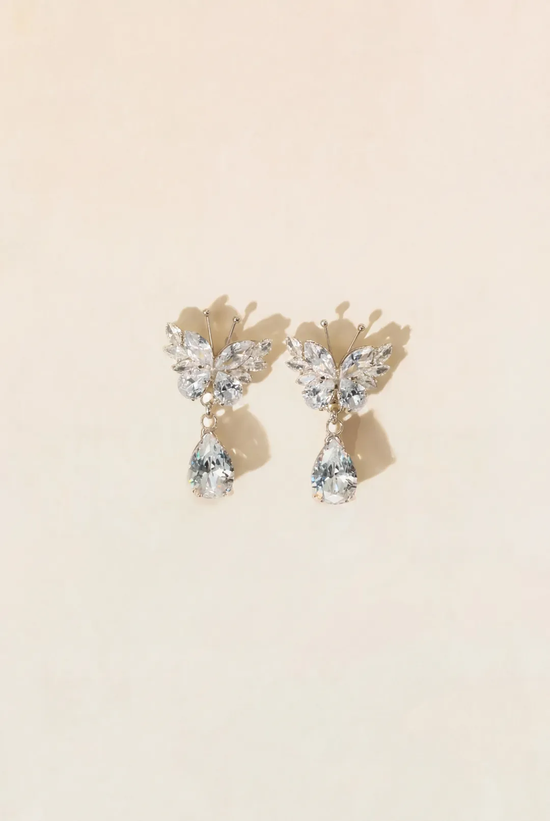 Crystal Butterfly Necklace & Earrings Set