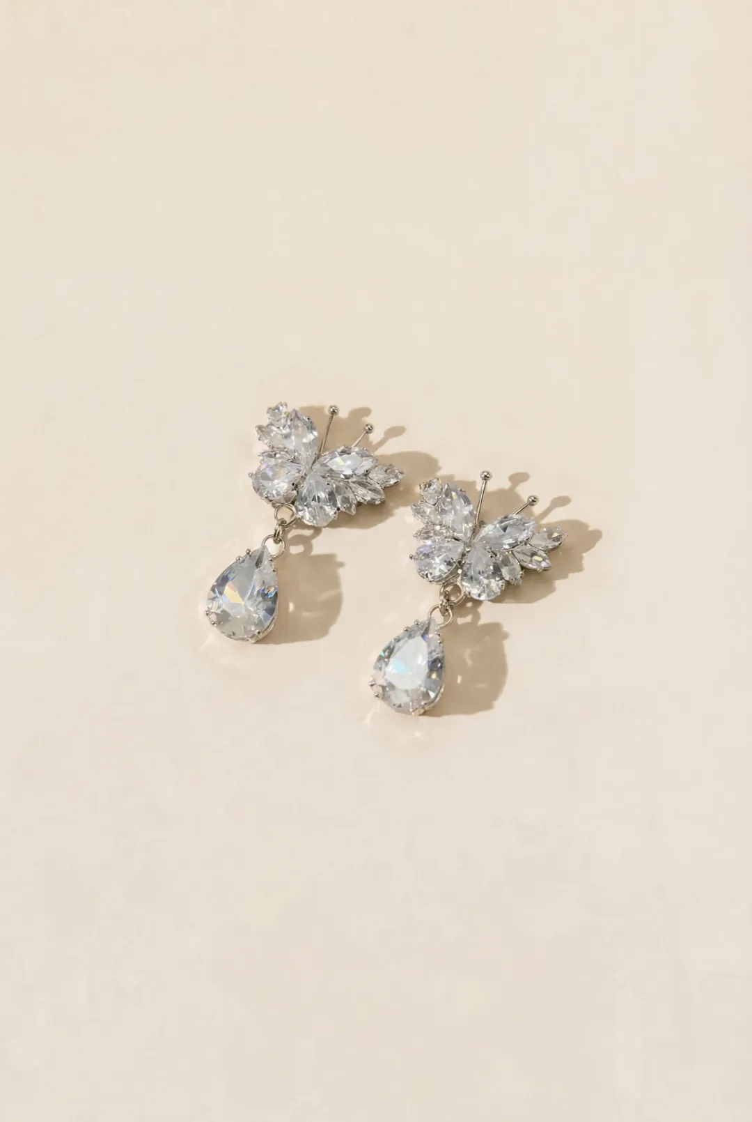 Crystal Butterfly Necklace & Earrings Set