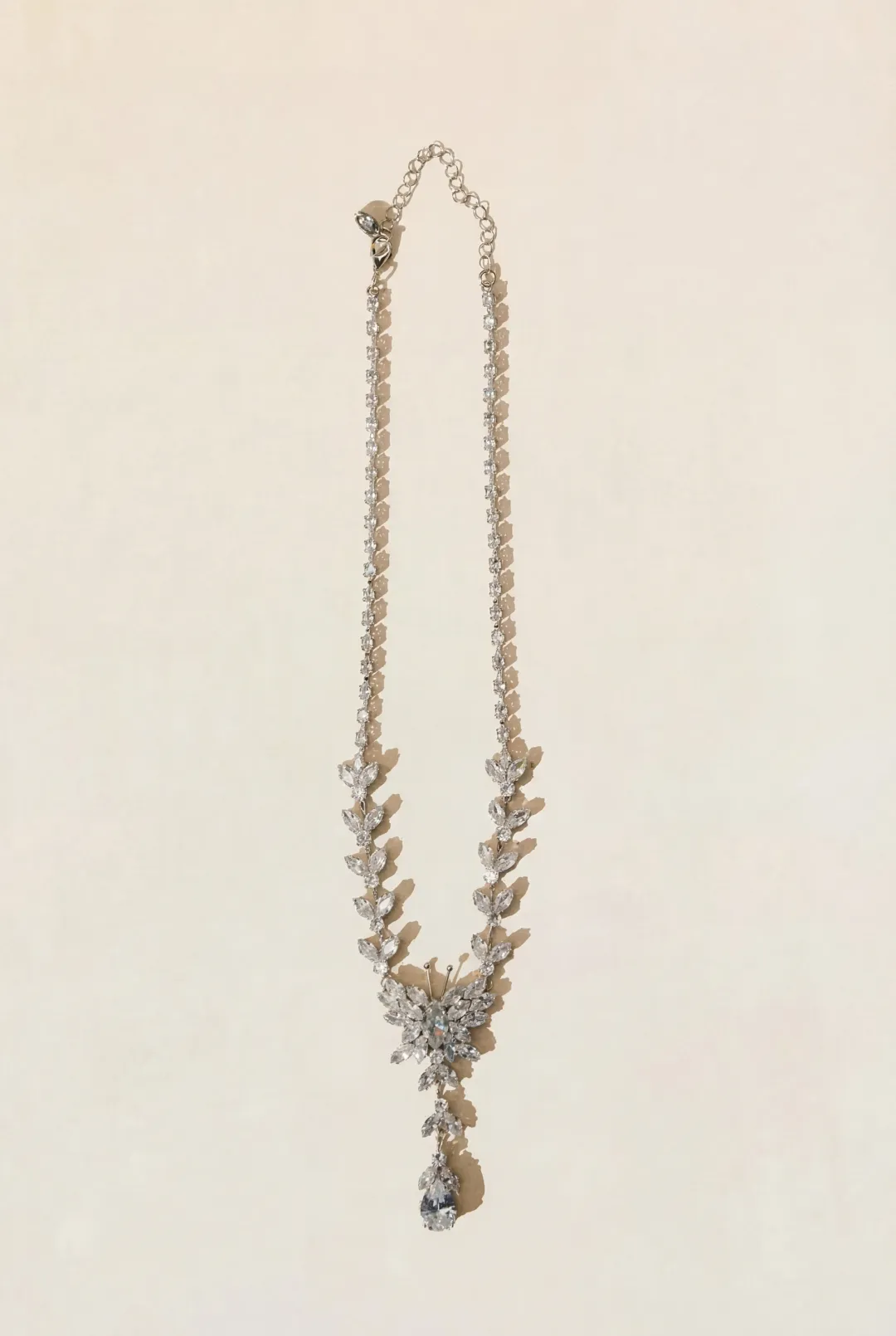 Crystal Butterfly Necklace & Earrings Set