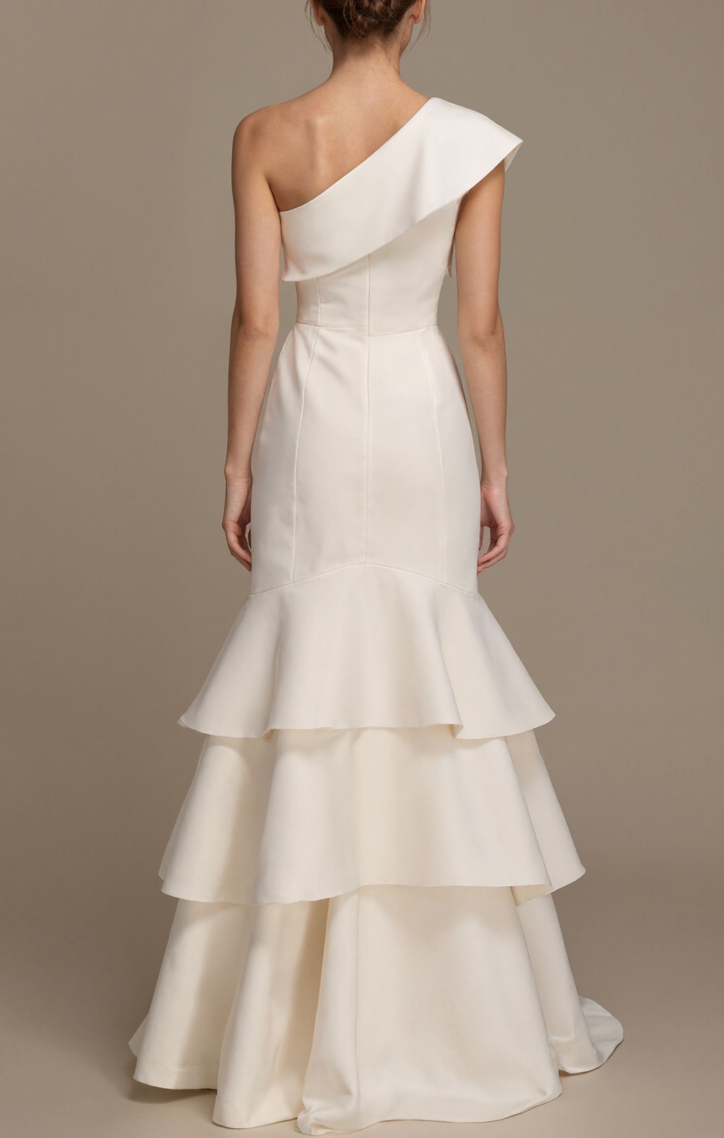 Formal Prom Tiered Maxi Dress White One Shoulder Maxi Dress