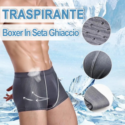 Boxer traspirante in seta ghiacciata da uomo