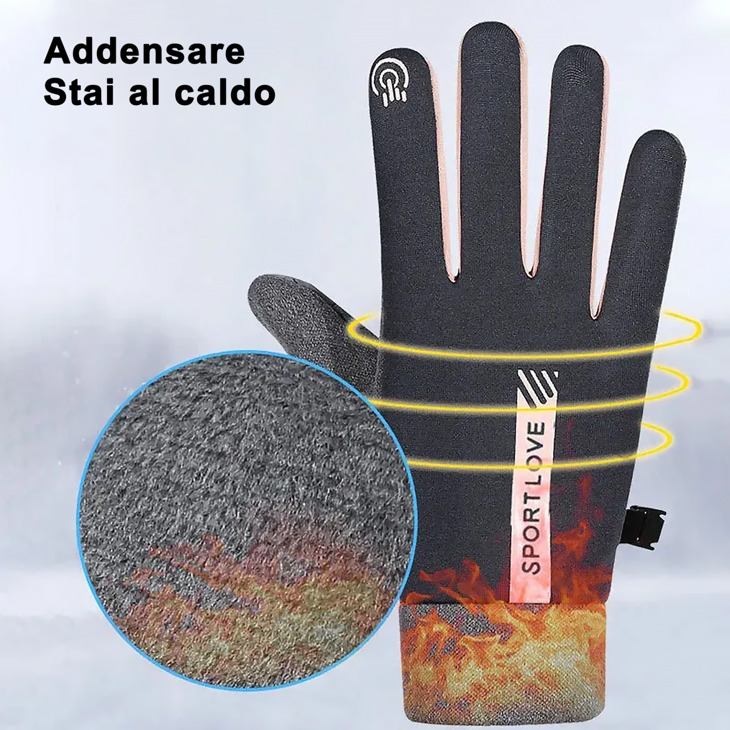 Guanti impermeabili touch screen antiscivolo resistenti al freddo