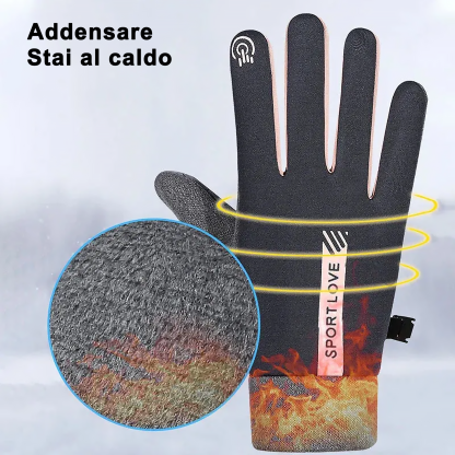Guanti impermeabili touch screen antiscivolo resistenti al freddo