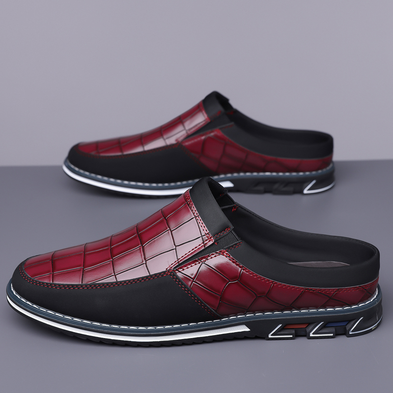 Men's Fashion Calfskin Leather Slippers