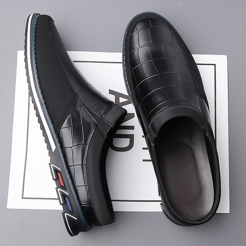 Men's Fashion Calfskin Leather Slippers