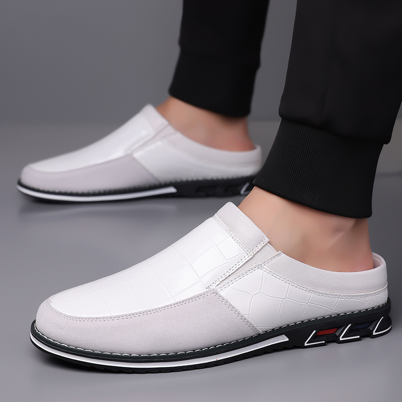 Men's Fashion Calfskin Leather Slippers