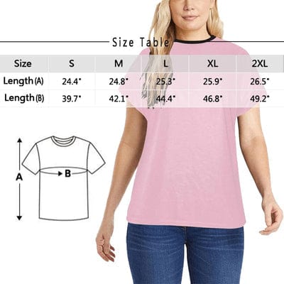 FacePajamas Womens Short Crew Neck-SDS Custom Face Pink Watercolor Pajama Sets Short Sleeve Knee Length Pants Personalized Women's Short Sleeve Loungewear