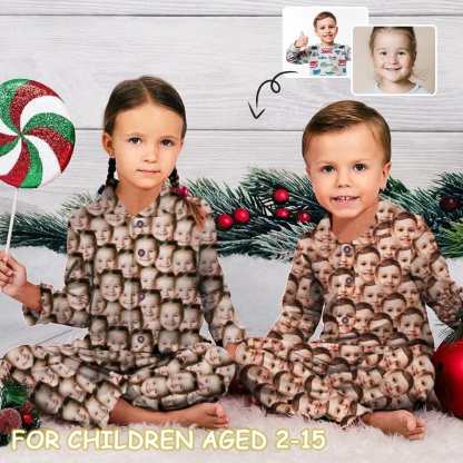 acePajamas Pajama Kid's Pajamas Custom Sleepwear with Seamless Face Personalized Pajama Set For Boys&Girls 2-15Y
