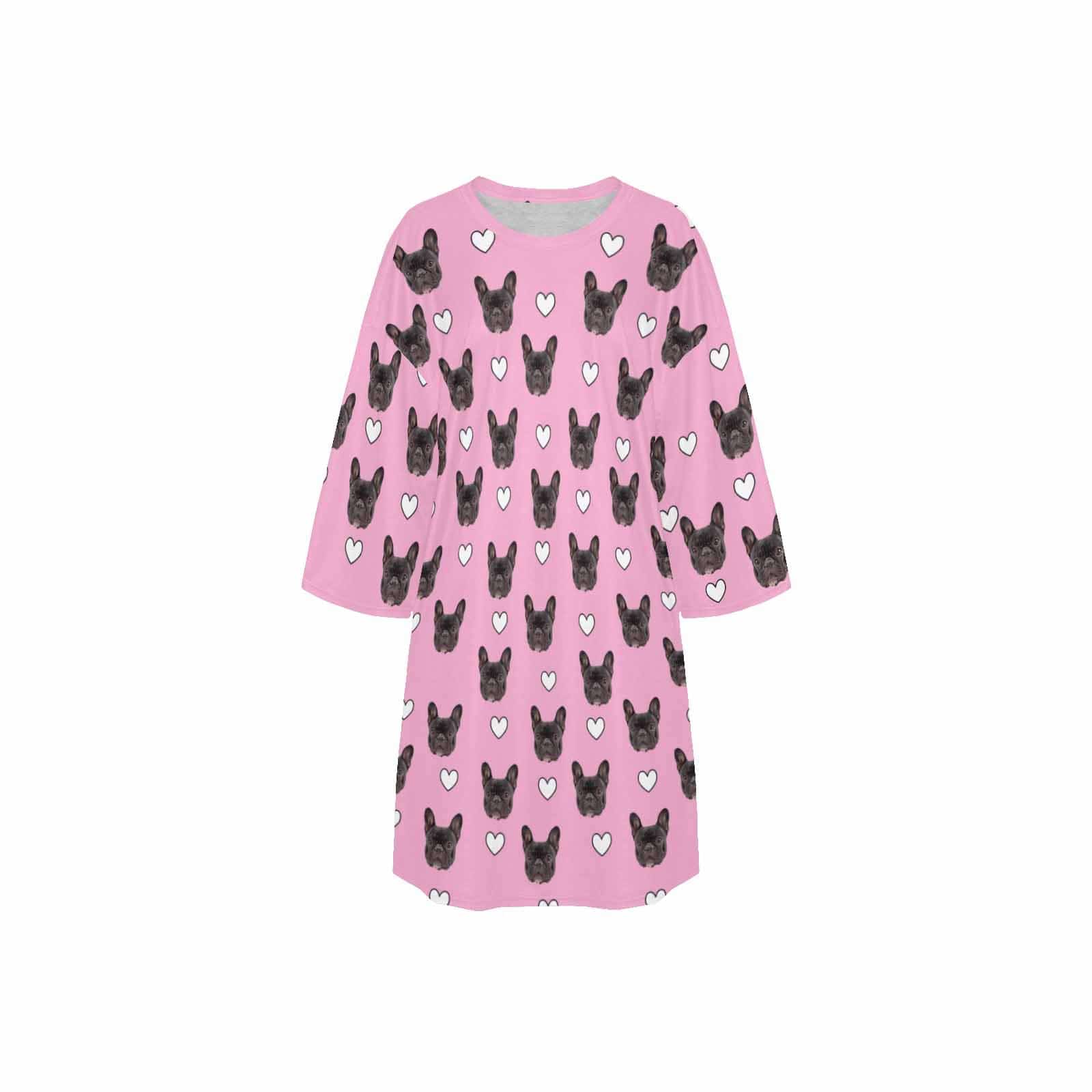DogPicGift Pajama Personalized Pet Face Heart Men Sleepwear&Women's Oversized Sleep Tee Custom Dog Crew Neck Couple Matching Short Pajama Set