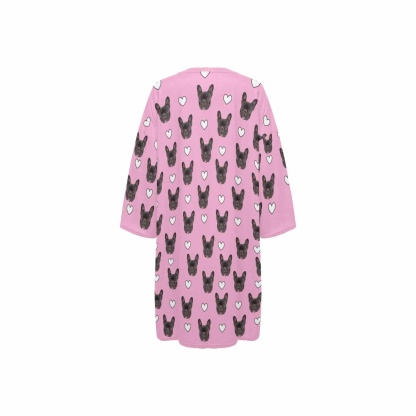 DogPicGift Pajama Personalized Pet Face Heart Men Sleepwear&Women's Oversized Sleep Tee Custom Dog Crew Neck Couple Matching Short Pajama Set