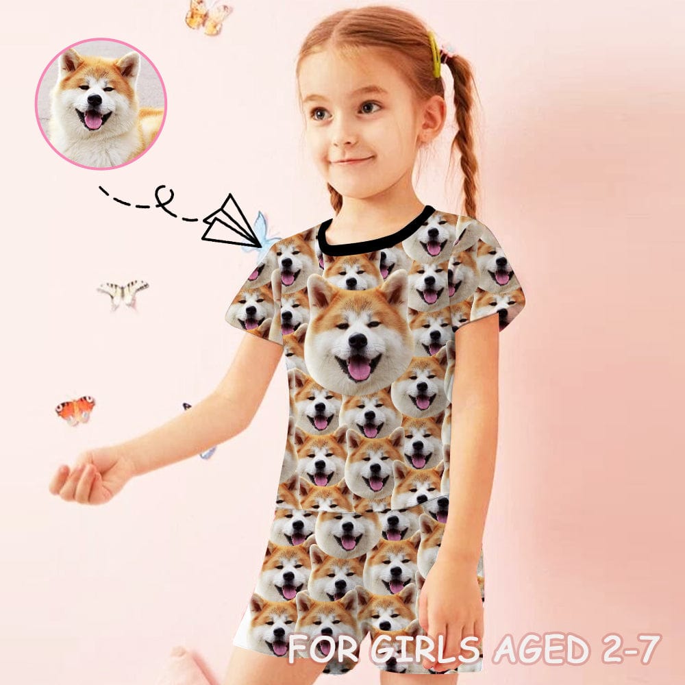 FacePajamas Pajamas 2-3Y [Special Sale] Little Kids Pajamas Custom Photo Sleepwear Personalized Cute Pet Pajama Set For Girls 2-7Y