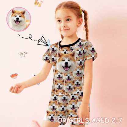 FacePajamas Pajamas 2-3Y [Special Sale] Little Kids Pajamas Custom Photo Sleepwear Personalized Cute Pet Pajama Set For Girls 2-7Y
