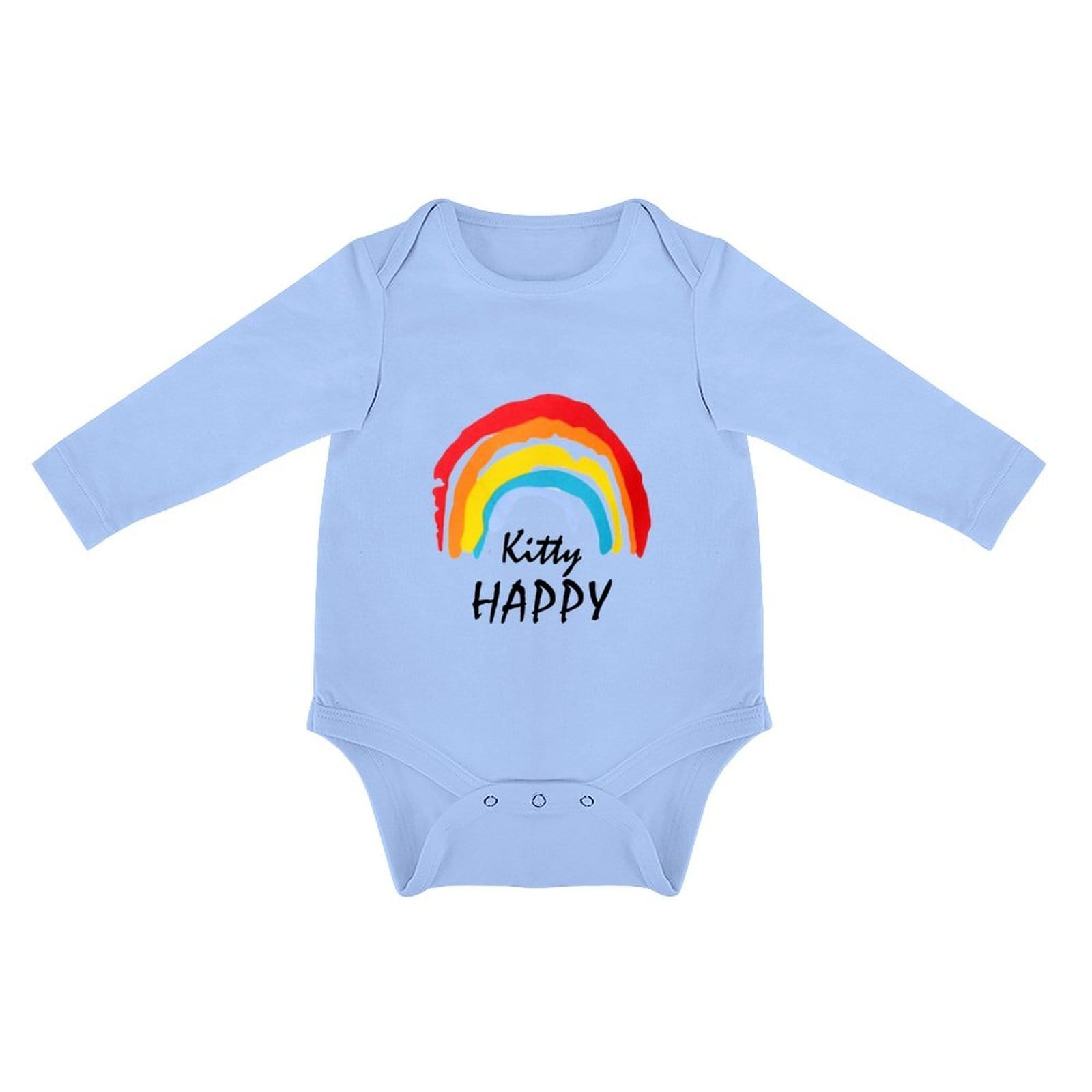 FacePajamas Baby Pajama 3 MONTHS / Blue Custom Name Happy Day Infant Bodysuit One Piece Jumpsuit Personalized Long Sleeve Rompers Baby Clothes